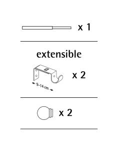 Kit barra cortina anillo extensible de 110 a 200cm negro stor planet 8413936050254 68291 STOR PLANET 2