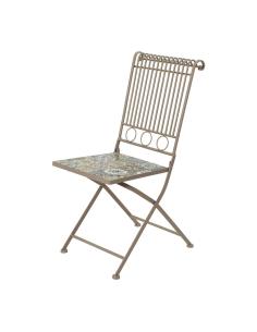 Silla metálica/mosaico color: marron 45x38x90cm modelo bistro para exterior 8720093952568 75391 EDM