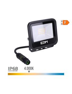 Foco proyector led 20w 1520lm 4000k luz dia black series 12,4x10,6x2,8cm edm 8425998704068 70406 EDM