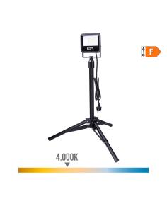 Foco proyector led con tripode 30w 2370lm 4000k luz dia black series edm 8425998704136 70413 EDM