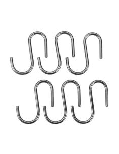 Set 6 ganchos "s" 'lonardo' cromados 6,5cm metaltex 8002523503428 77275 METALTEX