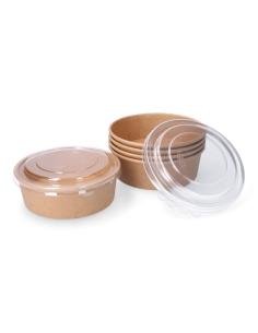 Envase cartón biodegradable redondo ensalada c/tapa 500cc (5ud) 8445147300460 77369 BEST PRODUCTS
