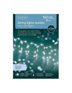 Guirnalda micro led extra dense luz fria parpadeante 14m 567l cable plata 8720194941515 71392 EDM 2