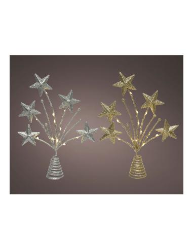 Adorno para copa árbol de navidad estrella 5x21x31cm 12 leds colores surtidos 8720194589816 72389 EDM
