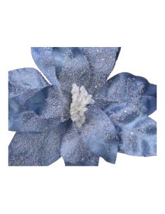 Flor de pascua azul de poliester efecto congelado ø34x6cm 8720093529227 72430 EDM 2