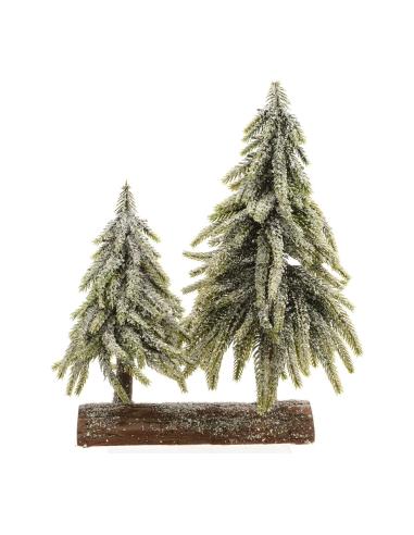 Set de dos mini arboles en base de madera 28x16x28cm 8718532425476 72432 EDM