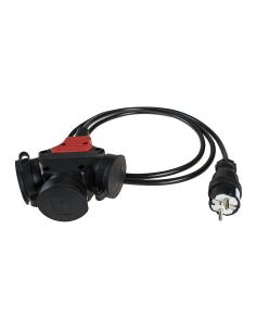 Triple aereo caucho negro con clavija 4,8mm y 2m de cable t/tl. bipolar 5586cob solera 8423220047150 23199 SOLERA