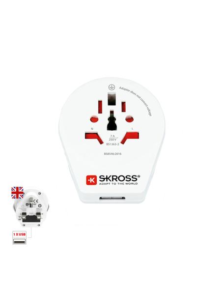 Adaptador mundial a reino unido con usb skross 1500267 7640166323211 40911 SKROSS