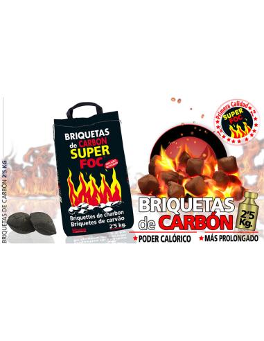 Briquetas carbon vegetal 2,5kg 08006 superfoc 8421531080064 73880 SUPERFOC