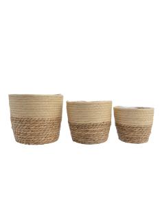 Conjunto de 3 cestos de yute ø20 20x20x17cm 8720194961186 83952 DECORIS 2