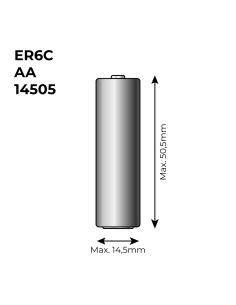 Pila de litio er6c - aa 3,6v (mod. 14505) 2600ma ø14,5x50,5mm 8436300700036 38107 NIMO