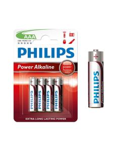 Pila alkalina philips aaa - lr03 1,5v (blister 4 unid.) ø10,5x44,5mm 8712581549824 38400 PHILIPS