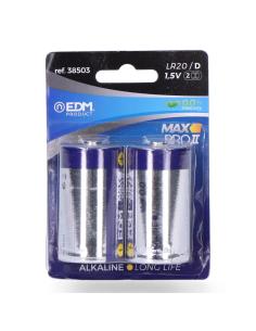 Pila edm alkalina long life d - lr20 1,5v (blister 2 unid.) ø34,2x61,5mm 8425998385038 38503 EDM