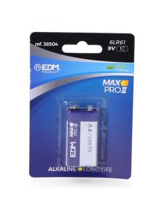 Pila edm alkalina long life 6lr61 - 9v (blister 1 unid.) 26,5x17,5x48,5mm 8425998385045 38504 EDM