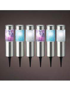 Set 6 balizas solares mod.gaudi 22x6cm lumineo colores surtidos 8720093961478 71243 LUMINEO