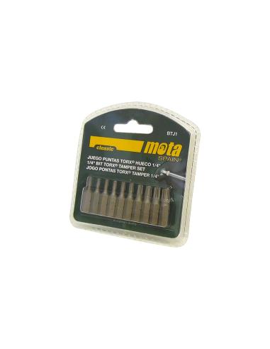 Juego puntas torx tamper x 25mm 10unid. btj1 mota 8435223408852 39182 MOTA HERRAMIENTAS