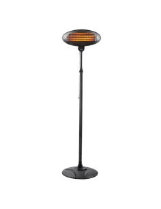 Calefactor Exterior Cuarzo Austral 2000w Negro C/pie 3elem.3pot.ip34 Orientable y giro 360º Regx50,5x50 Cm