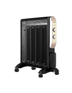 Radiador De Mica Abrigo 2000w 4elementos Negro/oro 2potencias Antivuelco,luz Ind.termost.reg.61,5x56x26,5 Cm