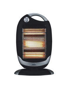 Estufa Elect.candente 1200w Negro/plata 3potencias Oscilante 3elementos,asa Y Antivuelco 52x33x25cm