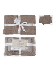 Juego de toallas de 3 medidas color topo especial baño 8720573824958 68216 ESSENCIAL