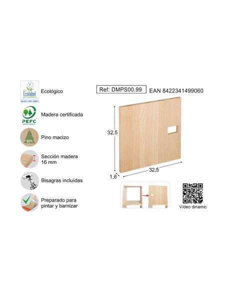 Puerta para la serie dinamic de pino macizo astigarraga 8422341499060 75248 ASTIGARRAGA