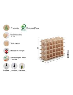 Botellero evolutivo rioja para 24 botellas pino macizo 75x22x54cm astigarraga 8422341700050 75263 ASTIGARRAGA