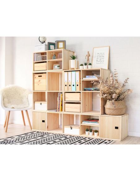 Estanteria modular 3 cubos dinamic pino macizo 107x36,2x34cm astigarraga 8422341499671 75279 ASTIGARRAGA