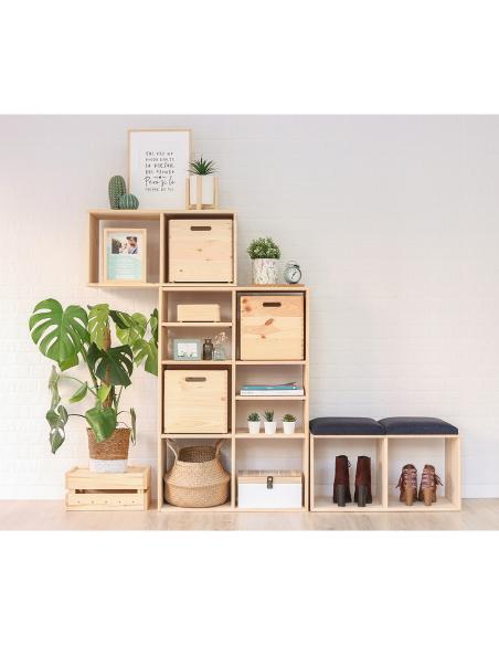 Estanteria modular 3 cubos dinamic pino macizo 107x36,2x34cm astigarraga 8422341499671 75279 ASTIGARRAGA