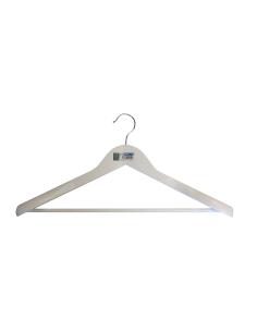 Percha contorneada con hombreras madera blanca ecológica fsc 45x23cm-55mm 8432363970010 77397 MONDEX