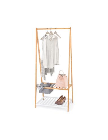 Colgador bambu con repisa para zapatos y bandeja 70x45x160cm 8001410077509 83519 DOMO PACK LIVING