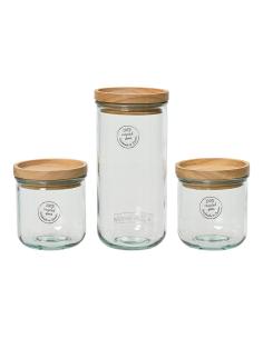 Set de 3 tarros de almacenamiento 100% de cristal reciclado 869702 8720725767997 90775 EDM