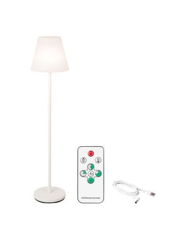 Lámpara de pie color blanco para exteior y interior recargable con mando a distancia 150cm 894460 8720725766662 90786 EDM