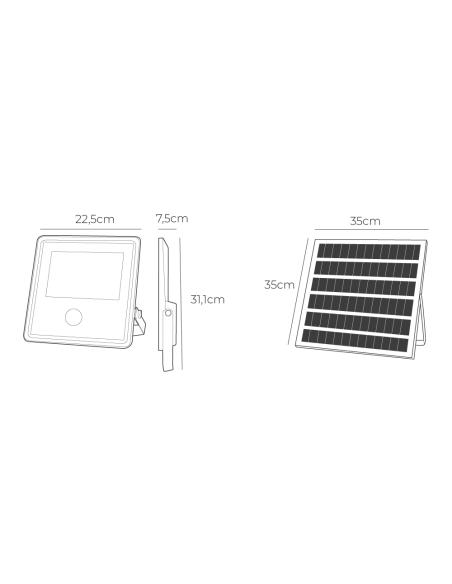 Foco proyector solar con sensor 300w 3.500lm 6.500k edm 8425998318630 31863 EDM