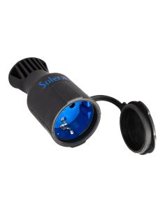 Base móvil bipolar con t/t lateral tipo schucko 16a 250v caucho negro 5707ck solera 8423220254664 42019 SOLERA