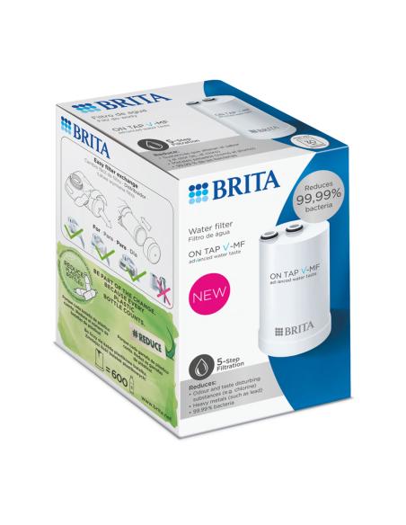 Cartucho de recambio filtro de agua 600l filtro on tap v-mf p1-reduce bacterias 1052398 brita 4006387102449 77825 BRITA