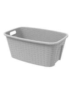 Cesto para la ropa 35l. 59,5x39,5x25cm imitación mimbre/rattan color crema mondex 3120095214940 77861 MONDEX
