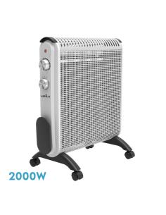 Radiador De Mica Condor 2000w 2elementos Blanco/gris 2potencias,antivuelco,termostato,c/ruedas Y Asa 52x46x25cm