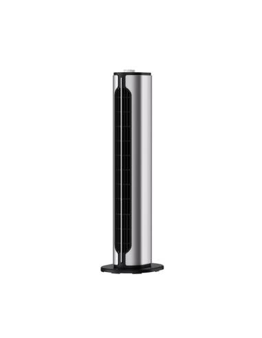 Termoventilador Vertical Ceramico Ptc 1500w Canada Plata/negro 2potencias 3funciones Termost.seg.antivuelco 61,5x18x18cm