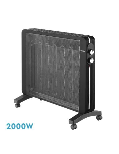 Radiador Mica Manglar 2000w Negro 2potencias Antivuelco Prot. Seg. Termost. Regulable 62x73,2x26 Cm