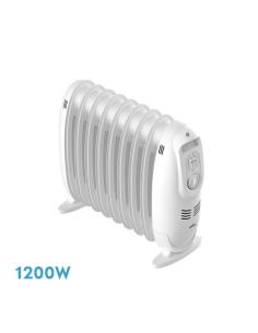 Radiador Aceite Irlanda 1200w Blanco 3potencias Termost.reg 9elementos Protec.segurid.asa 38,2x43x18cm