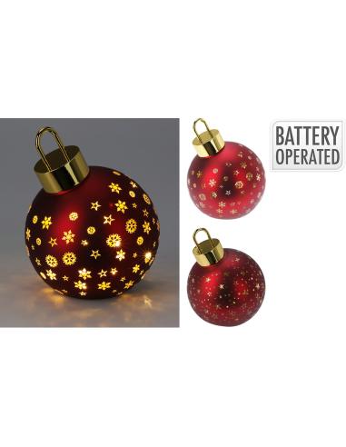 Bola de navidad con led, blanco calido, roja mate, ø15cm. basics 8721037216081 72480 BASICS