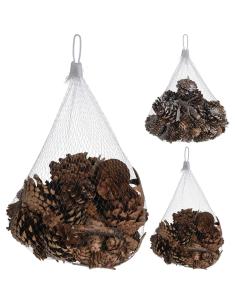 Malla piñas para decorar, 2 modelos, nevadas y sin nevar. basics 8719202829327 72517 BASICS