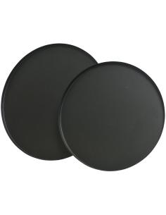 Juego de 2 bandejas de acero negro mate, ø35cm. 8719152521500 72610 BASICS