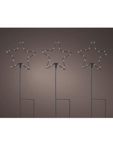 Luz decorativa microled estacas estrellas, ø15x42,5cm. lumineo 8720194781210 72614 LUMINEO