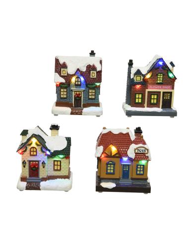 Micro casita con led, luz fija multicolor, 8,5x5,5x10cm. lumineo 8720093313789 72621 LUMINEO