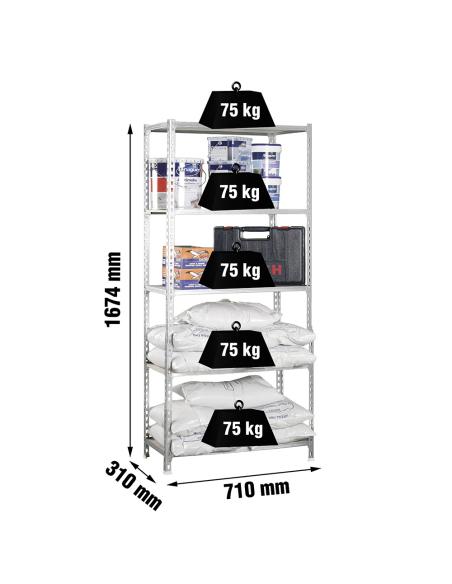 Estantería mader 167.4x71x31cm 5b galva/madera 75kg simon rack 8425437148996 75768 SIMON RACK