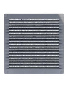 Rejilla ventilación cuadrada con tapones y mosquitera 150x150x7mm abs gris 8425998877038 87703 EDM