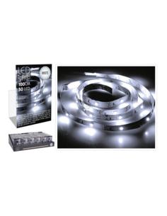 Tira de led 1m 30 leds blanco frio, a pilas 8719987169922 73324 BASICS