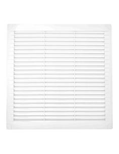 Rejilla ventilación cuadrada con tapones y mosquitera 300x300x7mm abs blanca 8425998877083 87708 EDM
