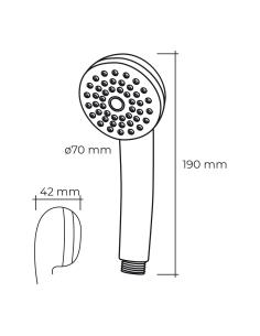 Mango de ducha anticalcareo. color cromo. edm 8425998013177 01317 EDM 2